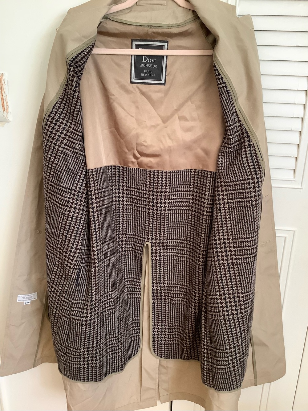 Authentic vintage 80s Christian Dior monsieur trench coat w/ removable wool li